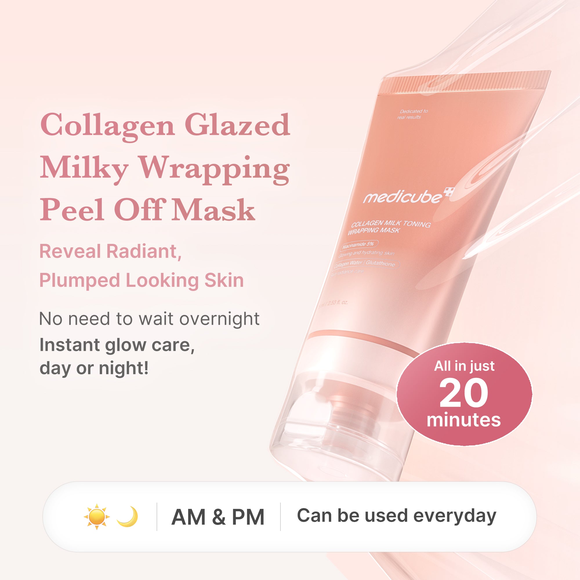 denní zábalová maska s kolagenem milky glow